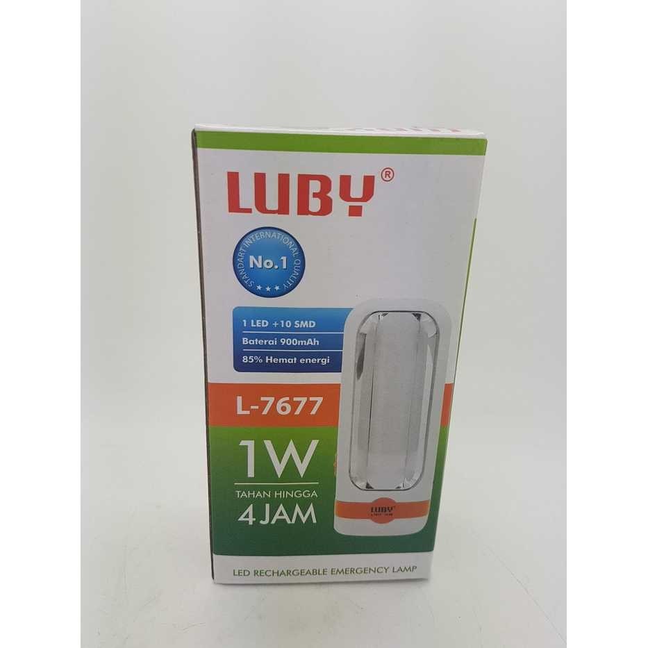 Senter + Lampu LUBY L-7677 Emergency Led Darurat Lamp