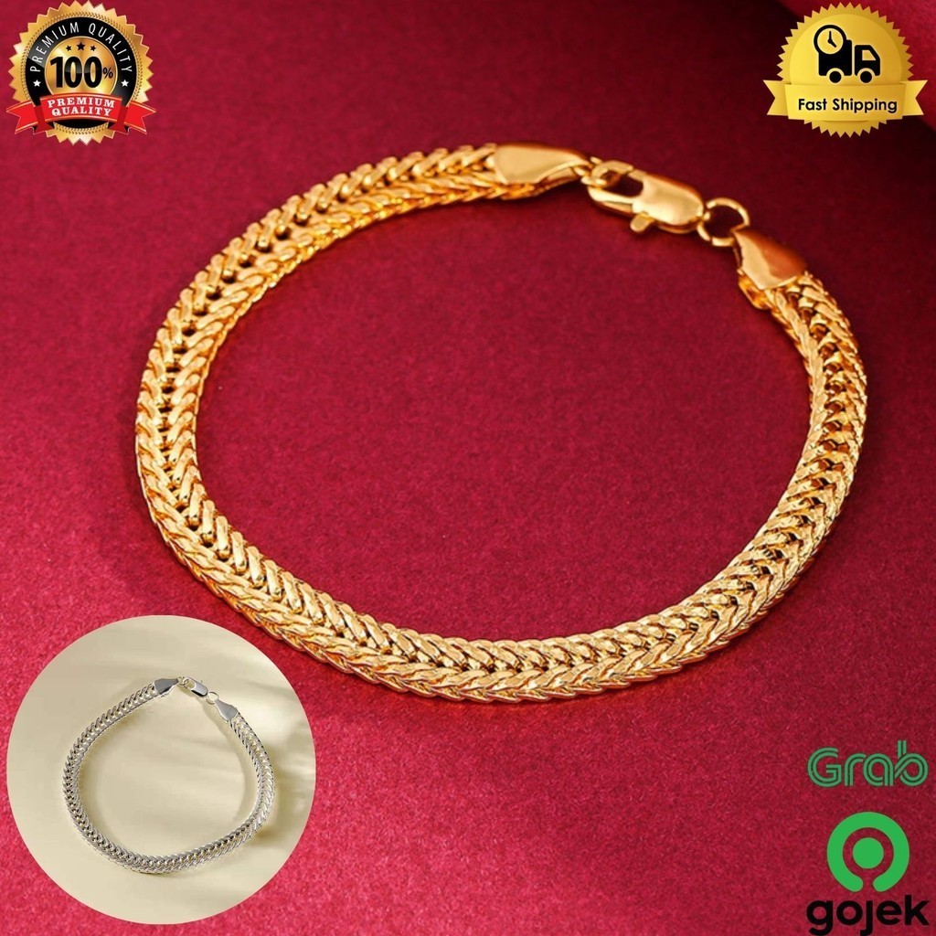 Gelang pria titanium emas sisik ular simple men bracelet fashion ,/ gelang pria / gelang titanium / 