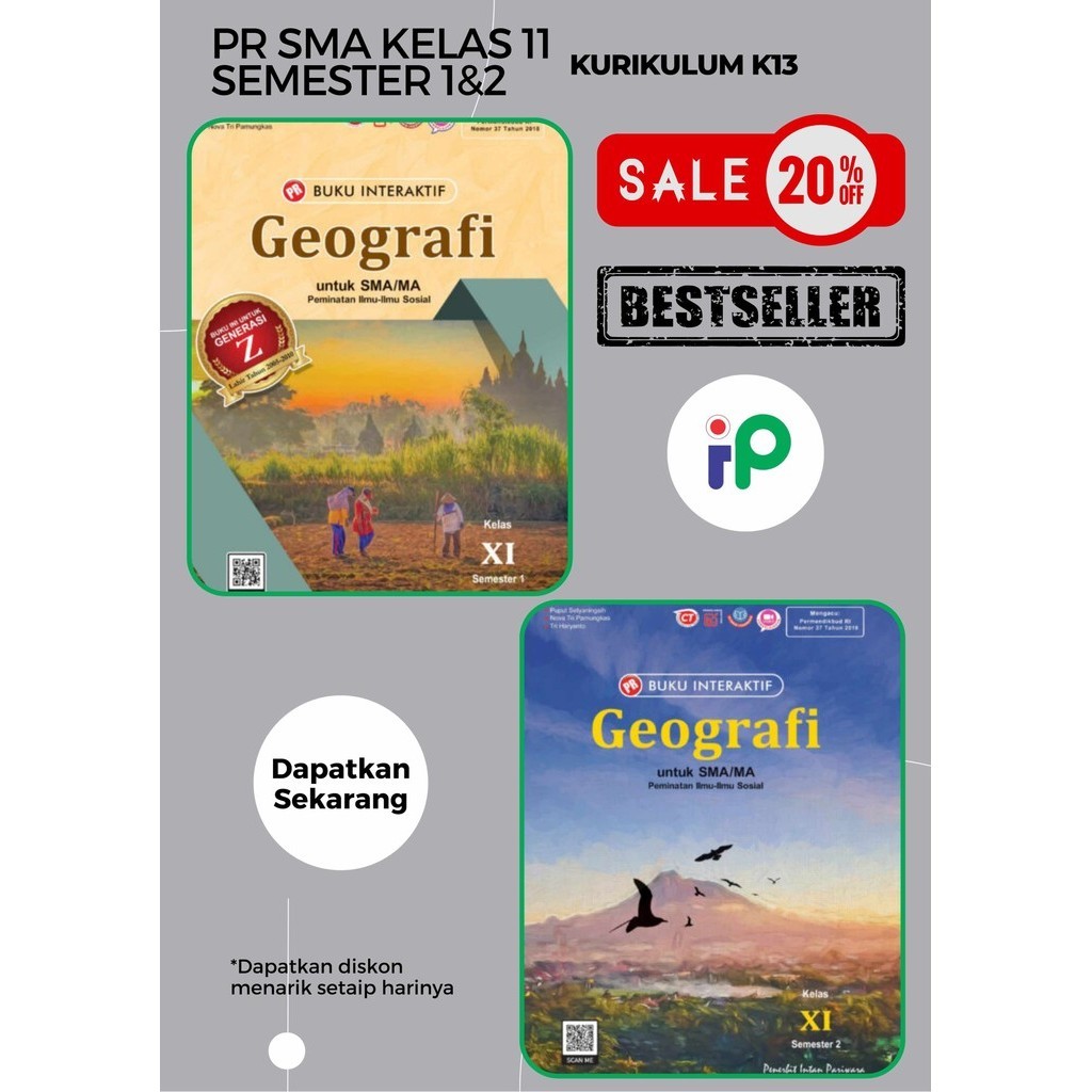 Buku Pr/Lks K13 Geografi SMA/MA Kelas 11/XI Semester 1&2  Intan pariwara Tahun 2024 Terbaru