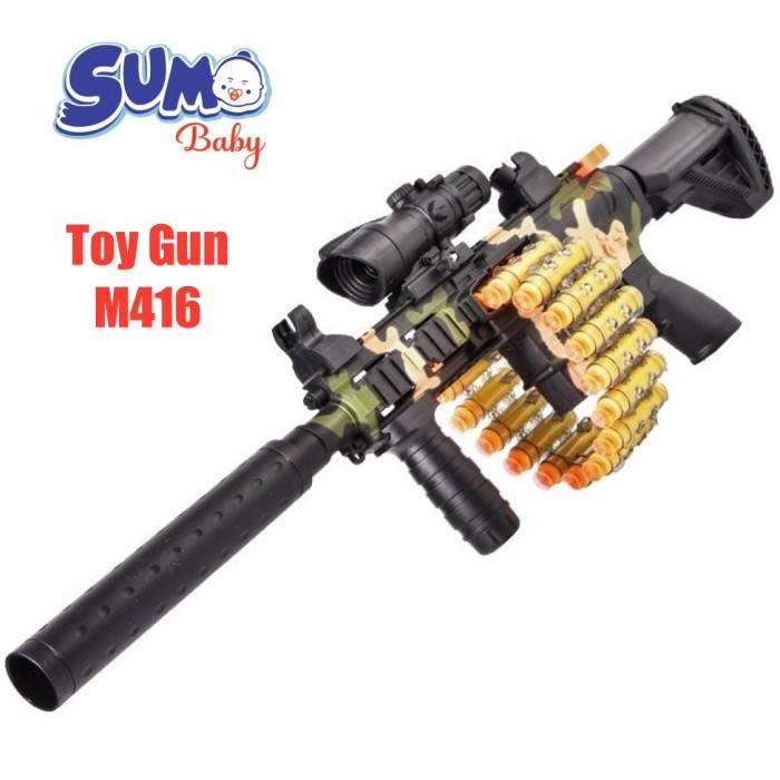 LE62IU Mainan Anak Laki Laki Pistol Pistolan Tembak Tembakan Senapan Kokang Rifle Toy Gun M416