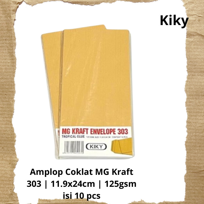 

Amplop Coklat Kabinet Kiky 125gsm 303 10pcs 11.9x24cm