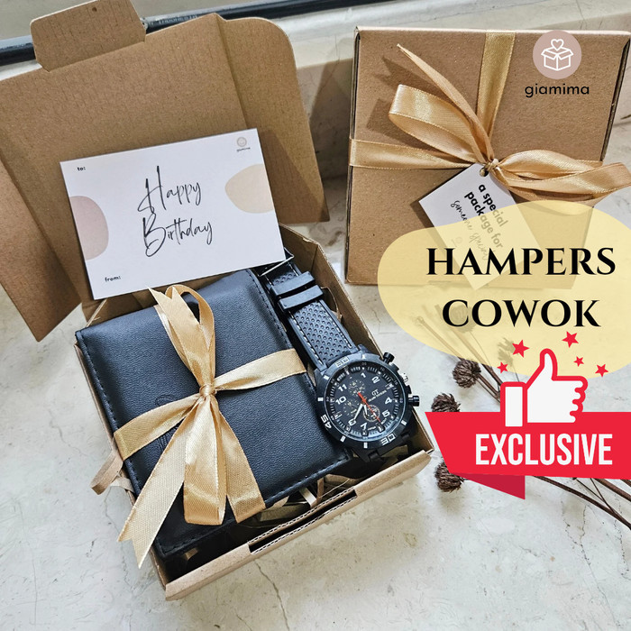 

[New Arrival]Promo!!! Hampers kado ulang tahun cowok / hampers black / kado anniversary cowo - i love you
