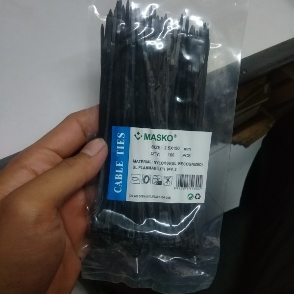 KABEL TIES MASKO TALI SABUK CLAMP CLIP TIES CABLE 2,5 x 150 2.5X150 mm