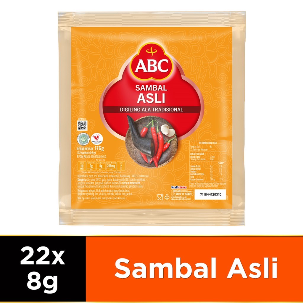 

ABC Saus Sambal Asli 22 x 8g