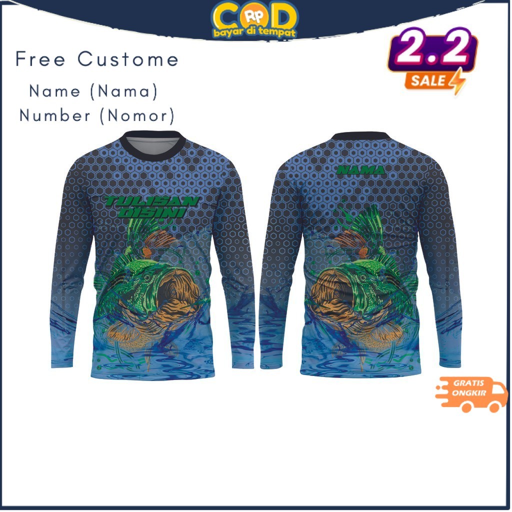 Jersey Baju Mancing Premium Ikan Custome Nama / Number Dri Fit Milano Full Printing Vinus Company