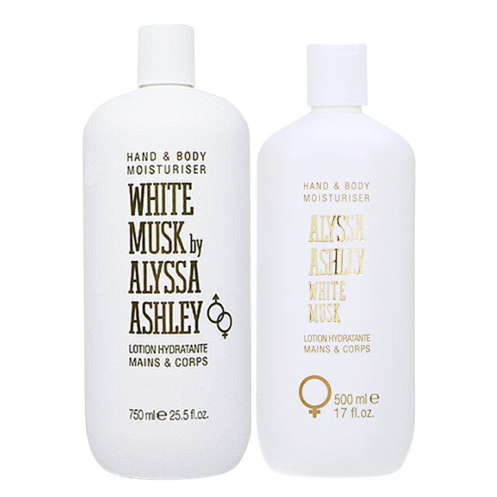 Alyssa Ashley Bundle 2pcs White Musk Edition (Alyssa Ashley White Musk Body Lotion 750ml & Alyssa As