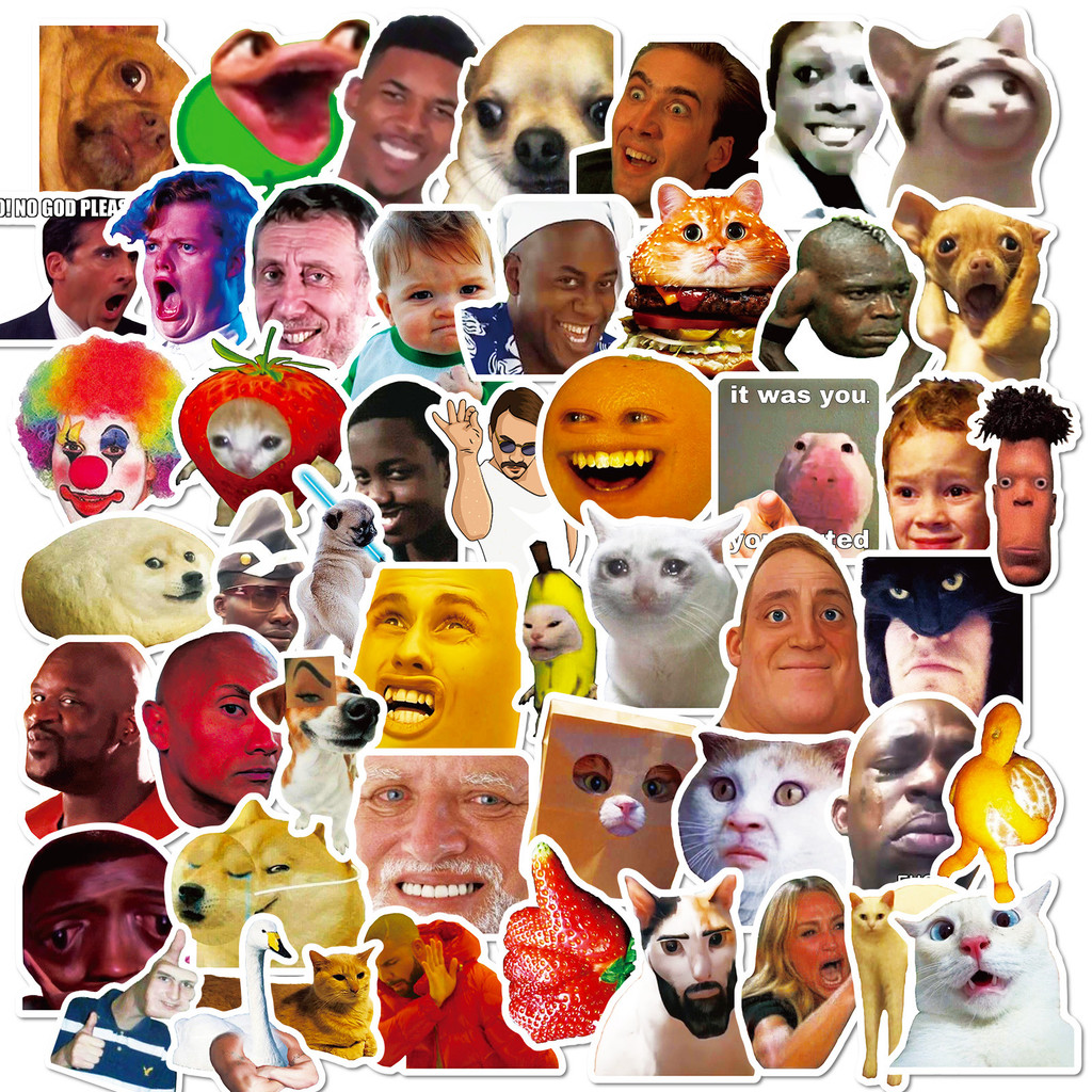 

10/30/50PCS Classic MEME Stickers Funny Joke Decals DIY Skateboard Fridge Suitcase Phone Car Waterproof Sticker Decoration Toy