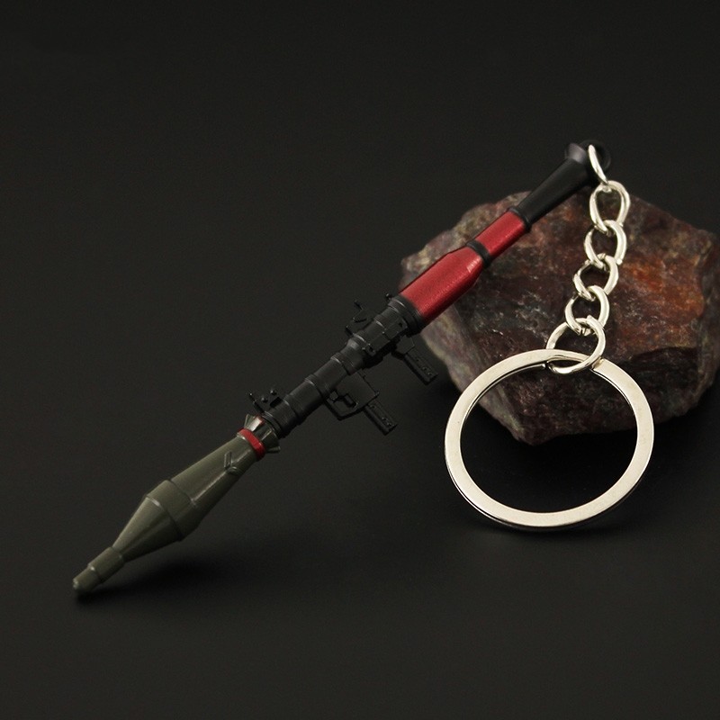 Game PUBG Keychain Weapon RPG 98K AWM AKM M24 Mini Gun Metal Key Ring Pendant Car Key Chain Collecti