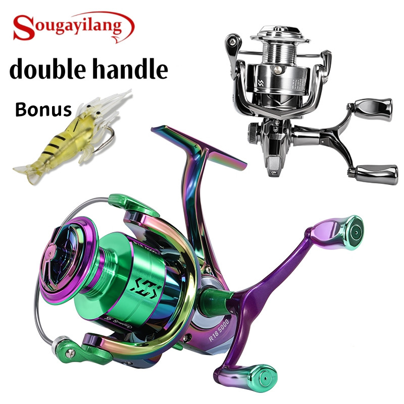 F33EA Sougayilang Reel Pancing Double Handle 1000-5000 Spinning Reel Metal
