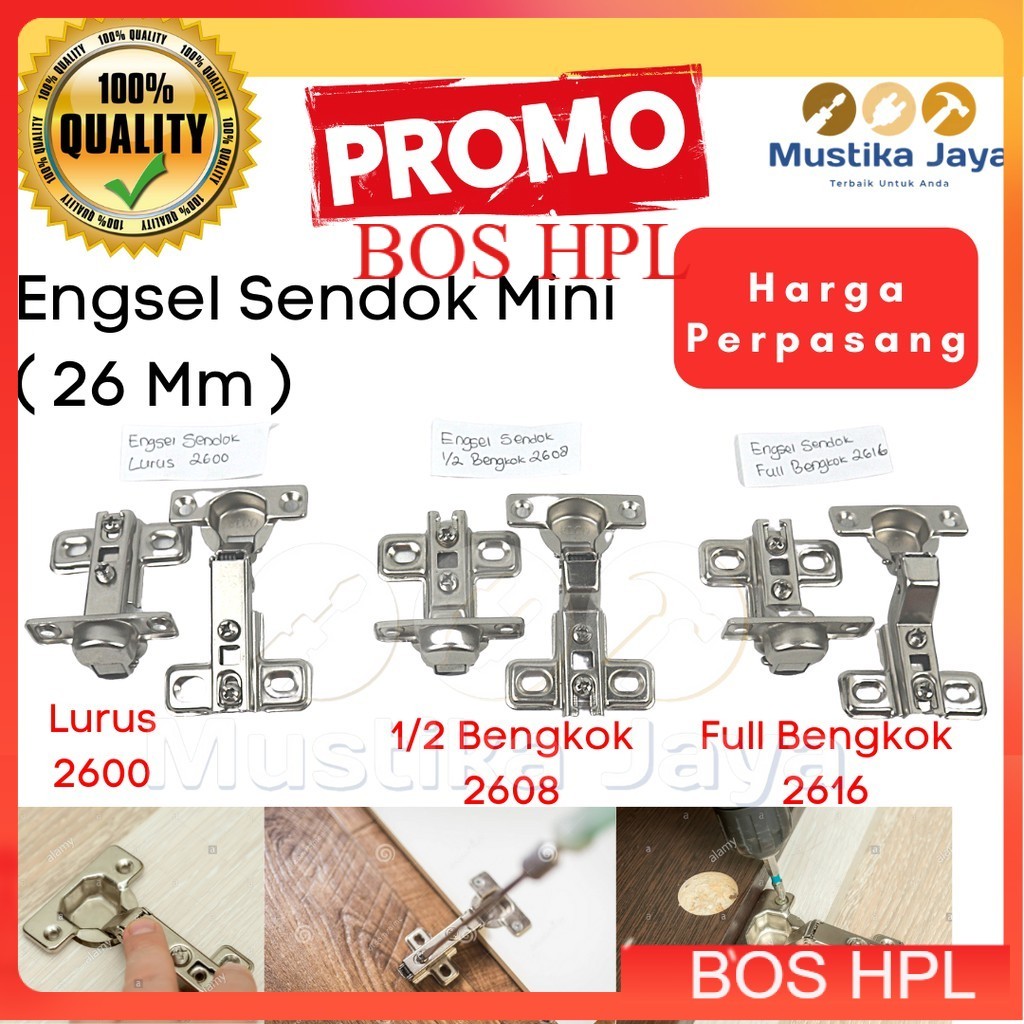 Engsel Sendok Mini 26 Engsel Lemari Laci Murah Lurus Full Bengkok
