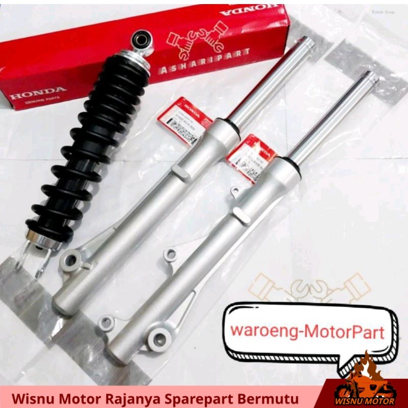 ORIGINAL PAKET LENGKAP AS SHOCK DEPAN PLUS TABUNG DAN SHOCKBLEKER BELAKANG HONDA BEAT KARBU HONDA VA