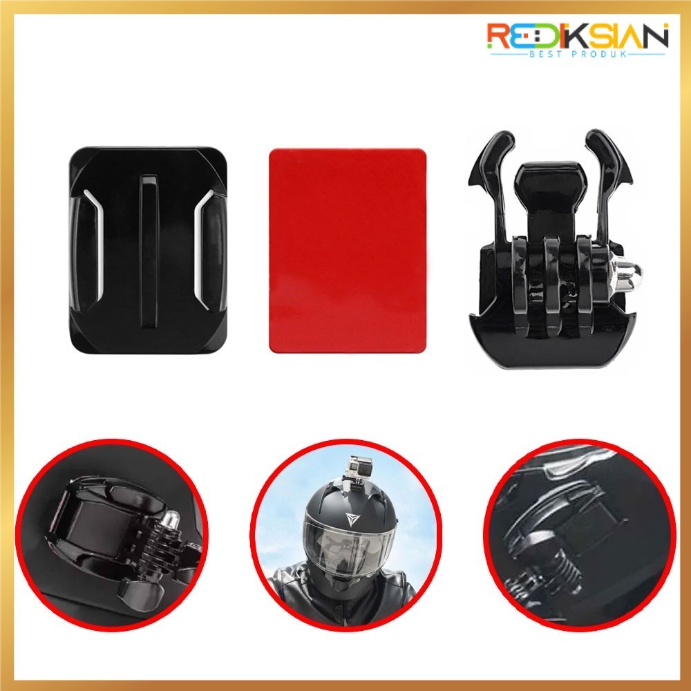 Curved Mount & Hook Buckle Action Cam Dengan Perekat 3M Sticker - Black