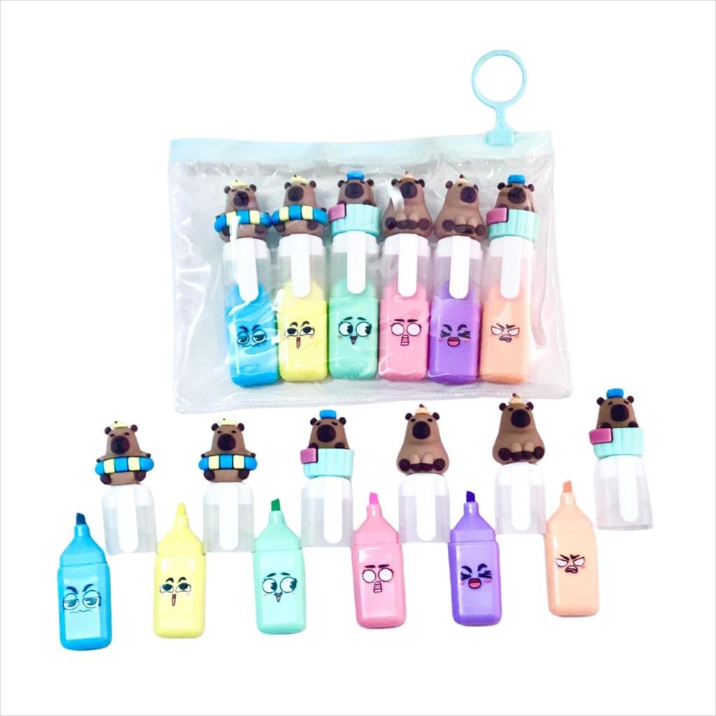 

[P] HIGHLIGHTER BX-731 KARAKTER CUTE CAPYBARA (1set 6pcs)
