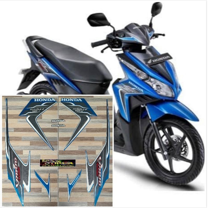 Striping vario 110 stiker Honda Vario techno 110 biru tahun 2010 2011 kualitas bagus