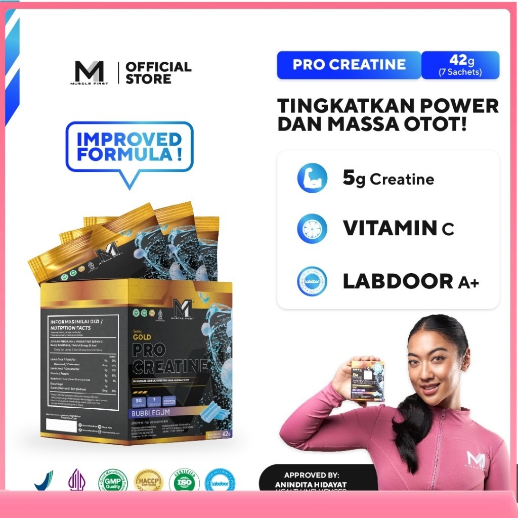 M1 PRO CREATINE BOX ISI 7 SACHET CREATINE BOX ISI SACHET PROCRATIN KREATIN MUSCLE FIRST MYVIRASHELL