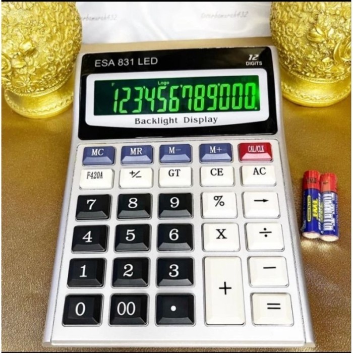 

ESA-831LED 12 Digit CALCULATOR LAYAR HIJAU- Kalkulator NYALA 8