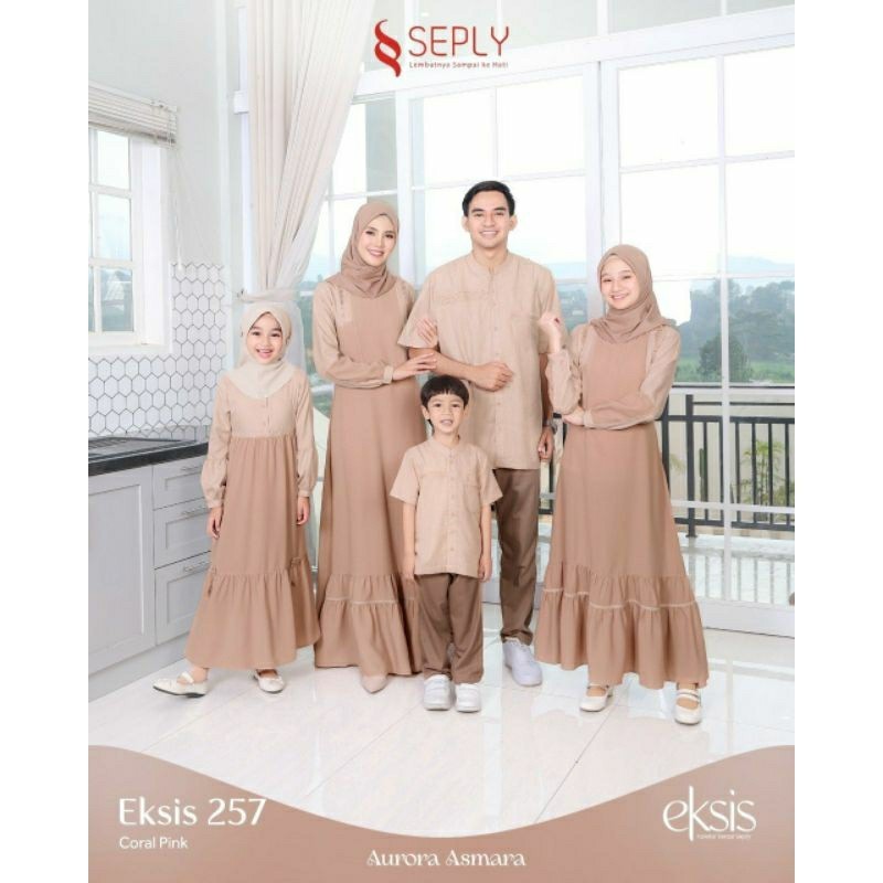 Sarimbit Seply Eksis 257 Coral Pink Meyra 220 Kaseo 206 Selia 145 Kliko 146 Baju Muslim Keluarga Lebaran Ori 2024