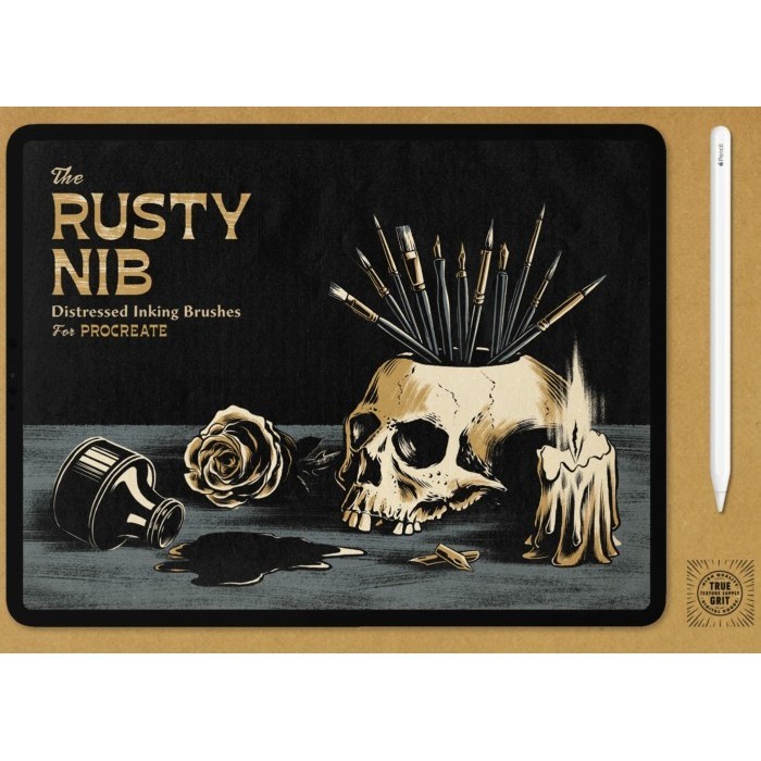 

PROMO!! -The Rusty Nib Brush set for procreate digital art, drawing, vintage