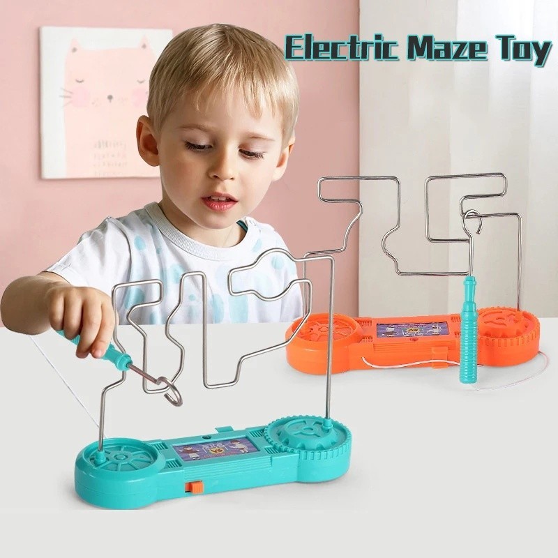 Geetoy Mainan Percobaan Anak-anak Tabrakan Listrik Labirin Permainan Sentuh Mainan Motor Halus Mainan Percobaan Lucu