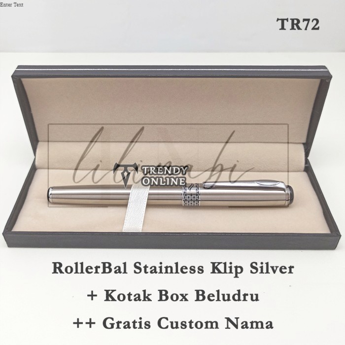 

Pulpen Exclusif Roller Ball TR72 dan Box, FREE Cetak Nama Custom - Stainless