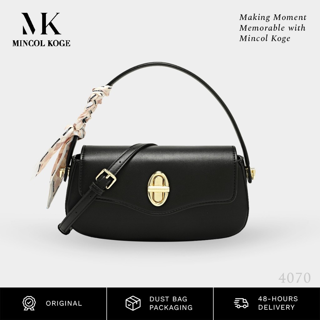 SS123 【MINCOL KOGE】Elizabeth Bags - Tas Selempang Wanita, Fashion, PU Leather (4070#) Sling Bag