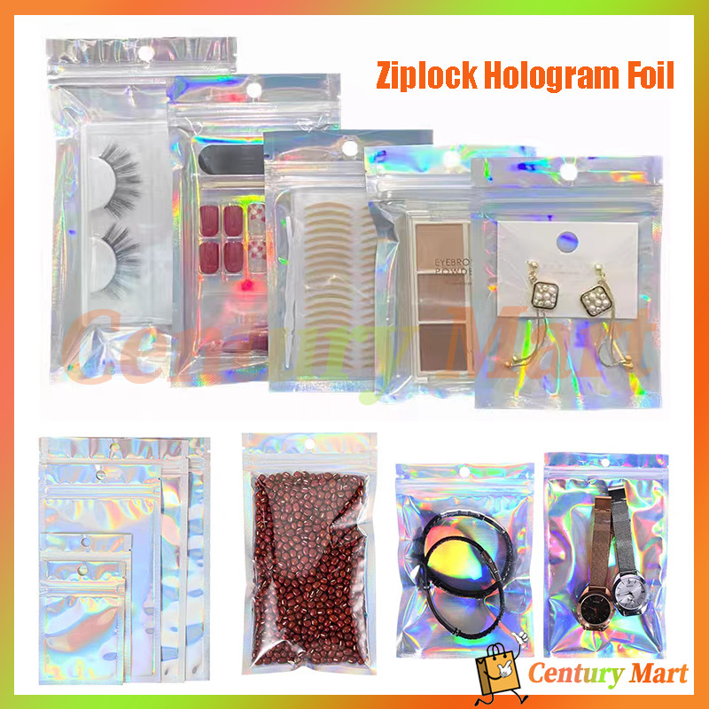 

Ziplock Hologram Foil /Platik Klip Kemasan Aksesoris/Plastik Klip Kemasan Hologram/plastik klip packaging /plastik ziplock hologram rainbow aluminium foil