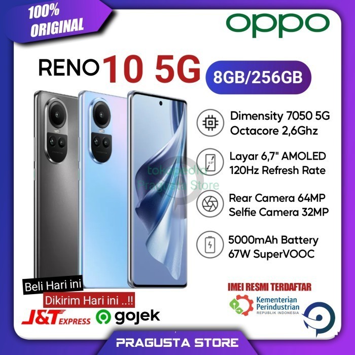 OPPO Reno 10 5G 8/256GB Segel Original Oppo Indonesia