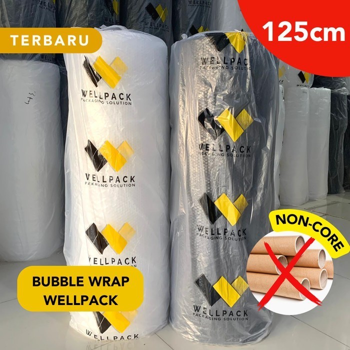 

Bubble Wrap Roll Wellpack 125cm x 50m Bening / Hitam - NON CORE GMP MP - Putih, 2.4kg Non Core
