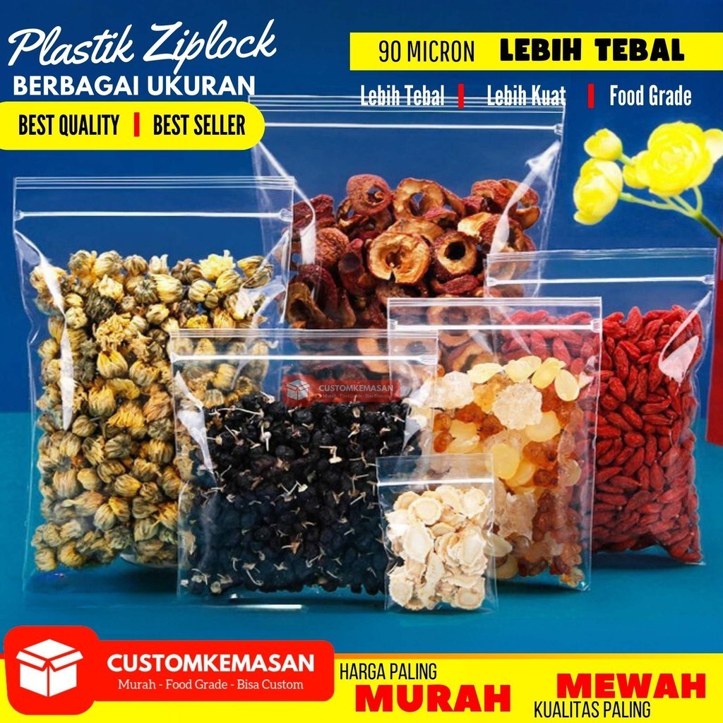 Plastik Ziplock /  Kemasan Makanan / Plastik Klip Ziplock / Plastik Ziplock Besar / Plastik Ziplock 