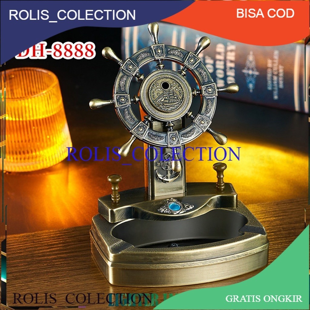Rolis neww... Asbak Korek Api Gas Kemudi Kapal Dinghao DH-8888