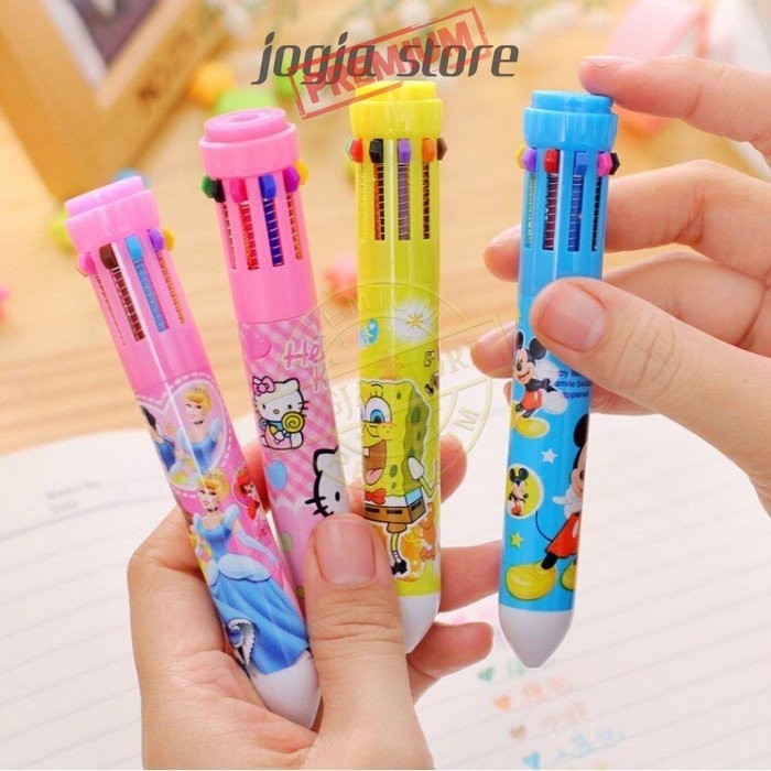 

Alat Tulis Pulpen Karakter 10 Warna / Pena Anak Karakter Lucu 10 in 1