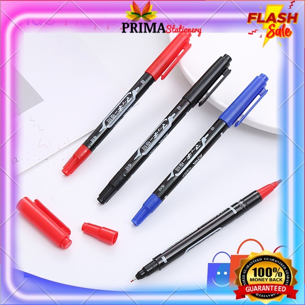 

⭐️ ⭐️Pulpen Spidol 2 in 1 Pena Marker Dua Fungsi Dual Tip