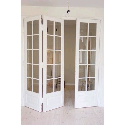 promo Pintu lipat aluminium kaca ornamen 3 daun