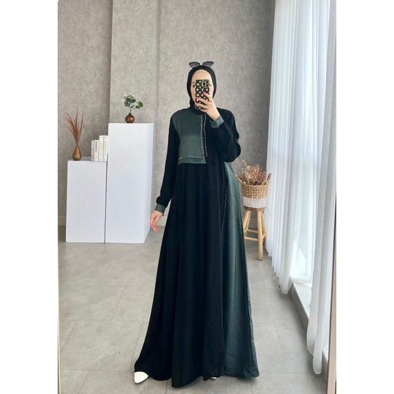 PROMO Glz Hifza Gamis Hitam Jetblack Ori Dress Abaya Arabian Premium Gamis