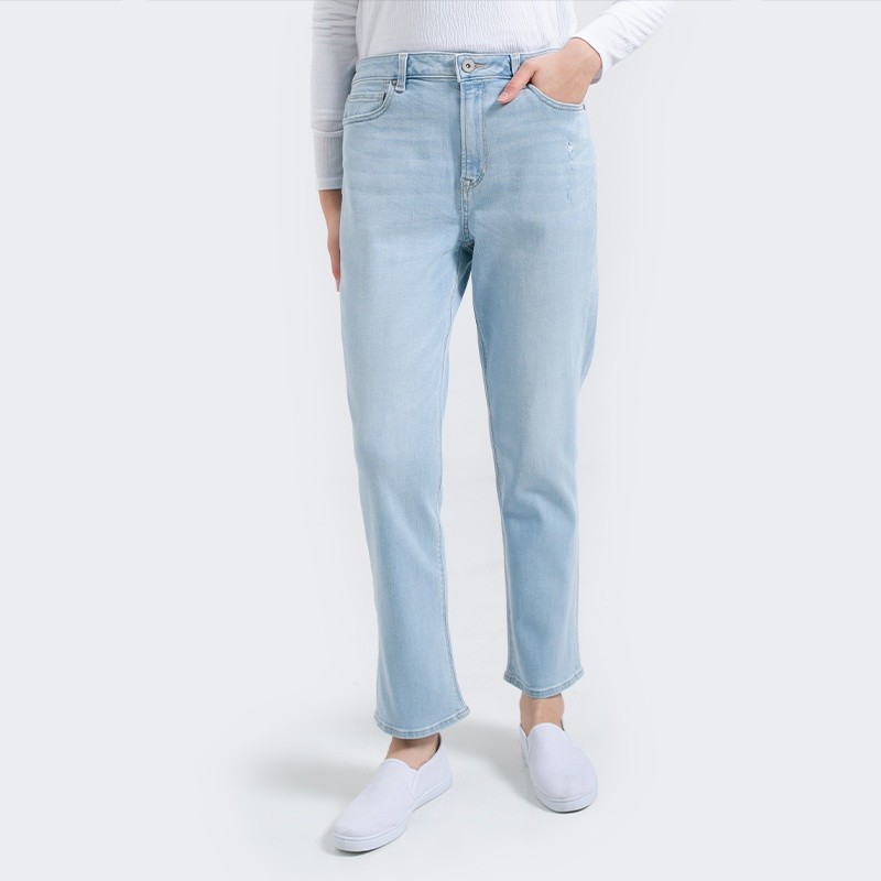 BIGSALEE PROMO DISKON 3Second Original Celana Mom Jeans Panjang Cotton Katun Spandex Long Pants Deni