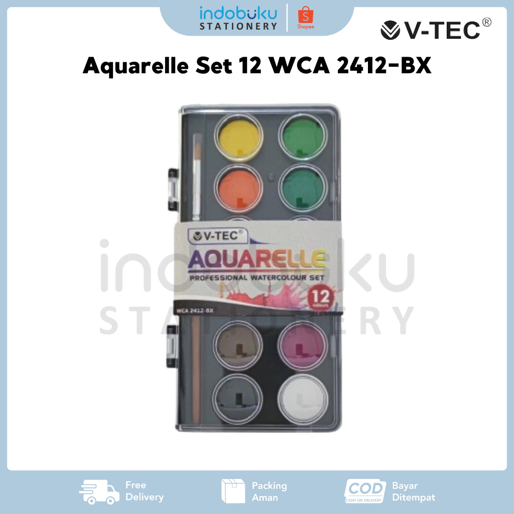 

Aquarelle WaterColour Set 12 Warna V-TEC WCA 2412-BX