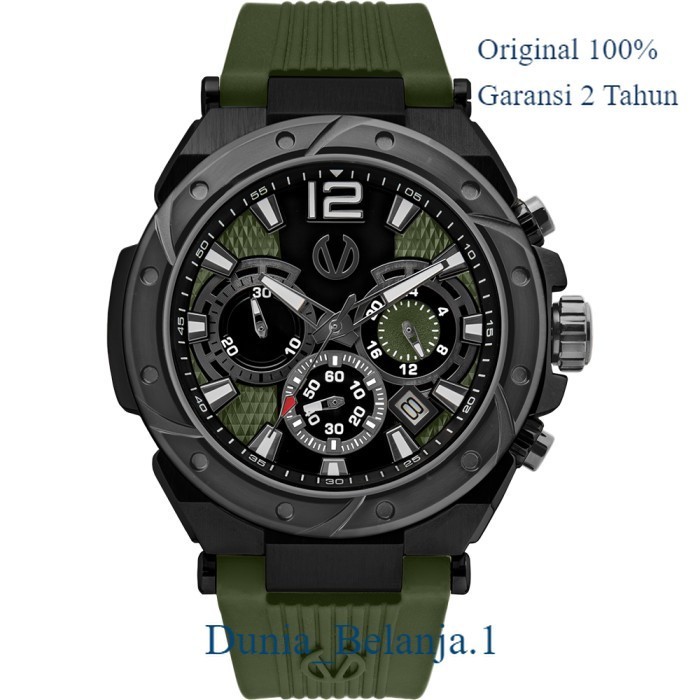 Original 100% Jam Tangan  Pria Christ Verra CV 53604G-36 BLK/GRN Chonograph Garansi Resmi 2 Tahun