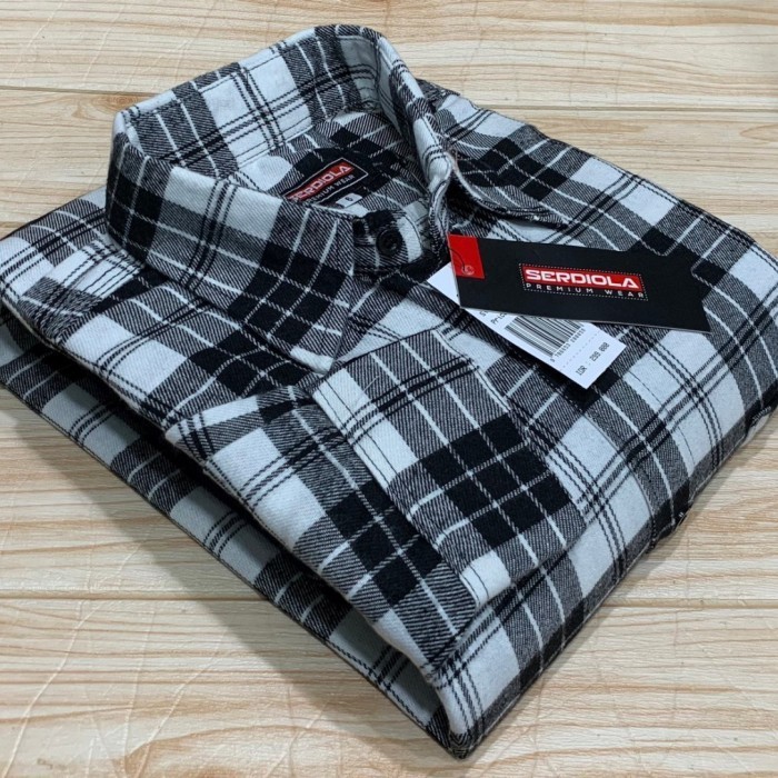 ✨MURAH✨ -Kemeja flanel jumbo pria big size serdiola flanel premium  - sdl05, XXL