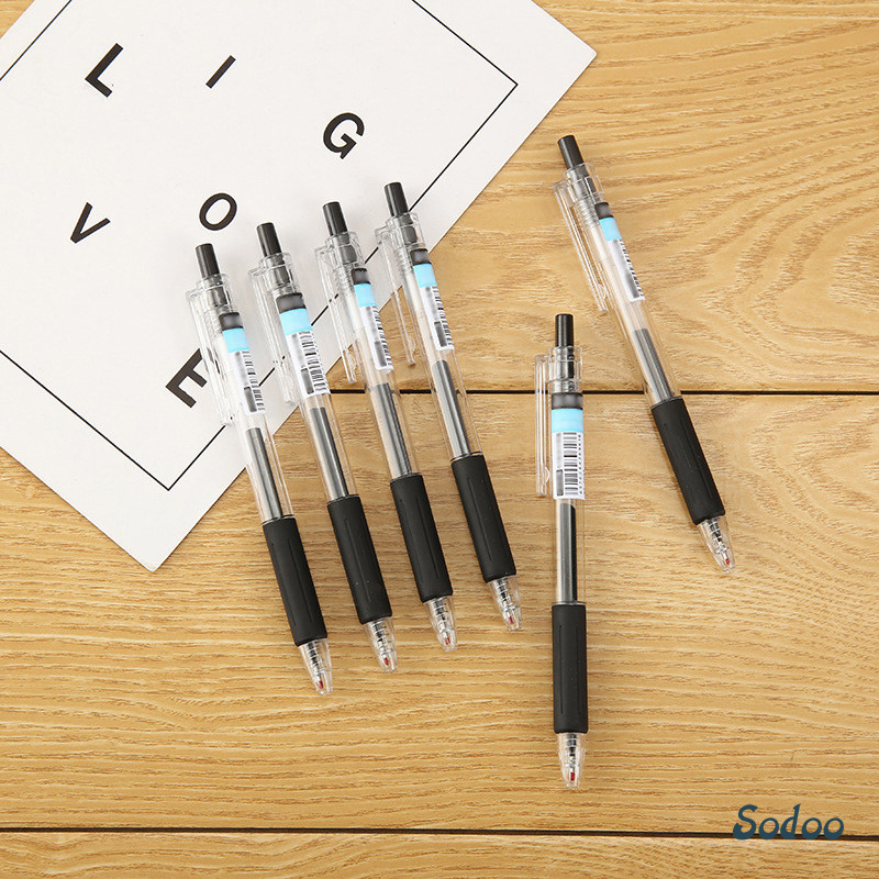 

1pc ST Head Ballpoint Korean Style Pulpen Tinta Gel Hitam Retractable Portable Untuk Pelajar - SO