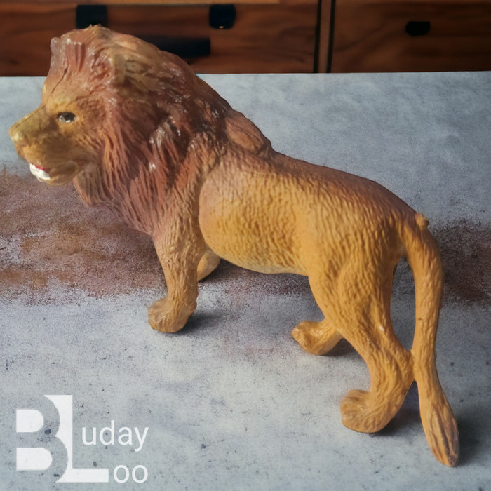 Mainan Binatang Miniatur Hewan Singa Jantan Lion 12 cm Buas Animal Figure - anak