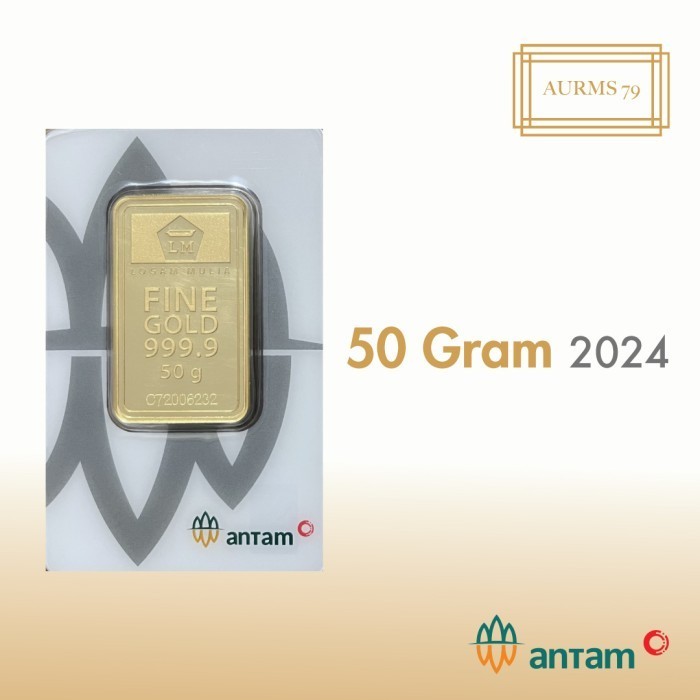 50 GR (GRAM) LOGAM MULIA/LOGAM MULIA ANTAM/LM/EMAS ANTAM BERSERTIFIKAT