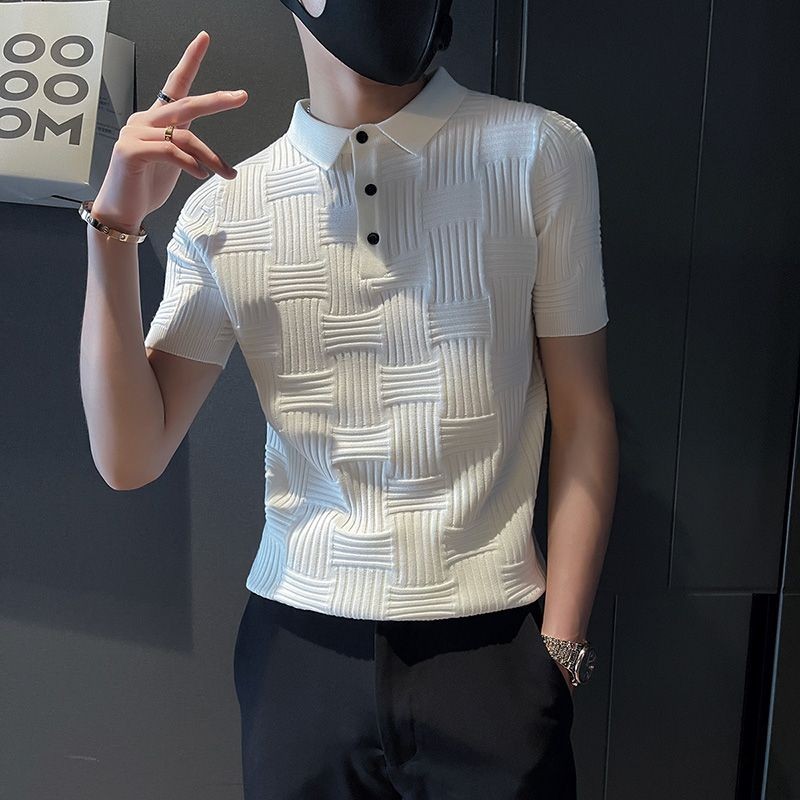 Men's Polo shirt slim fit short sleeved T-shirt