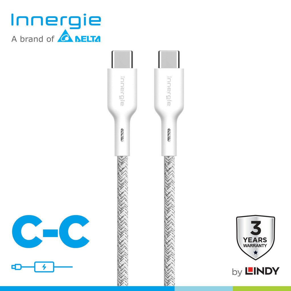 Kabel Charger Type C INNERGIE PD 100W QC 4.0 Fast Charging Iphone 15 Samsung S24 1.8M