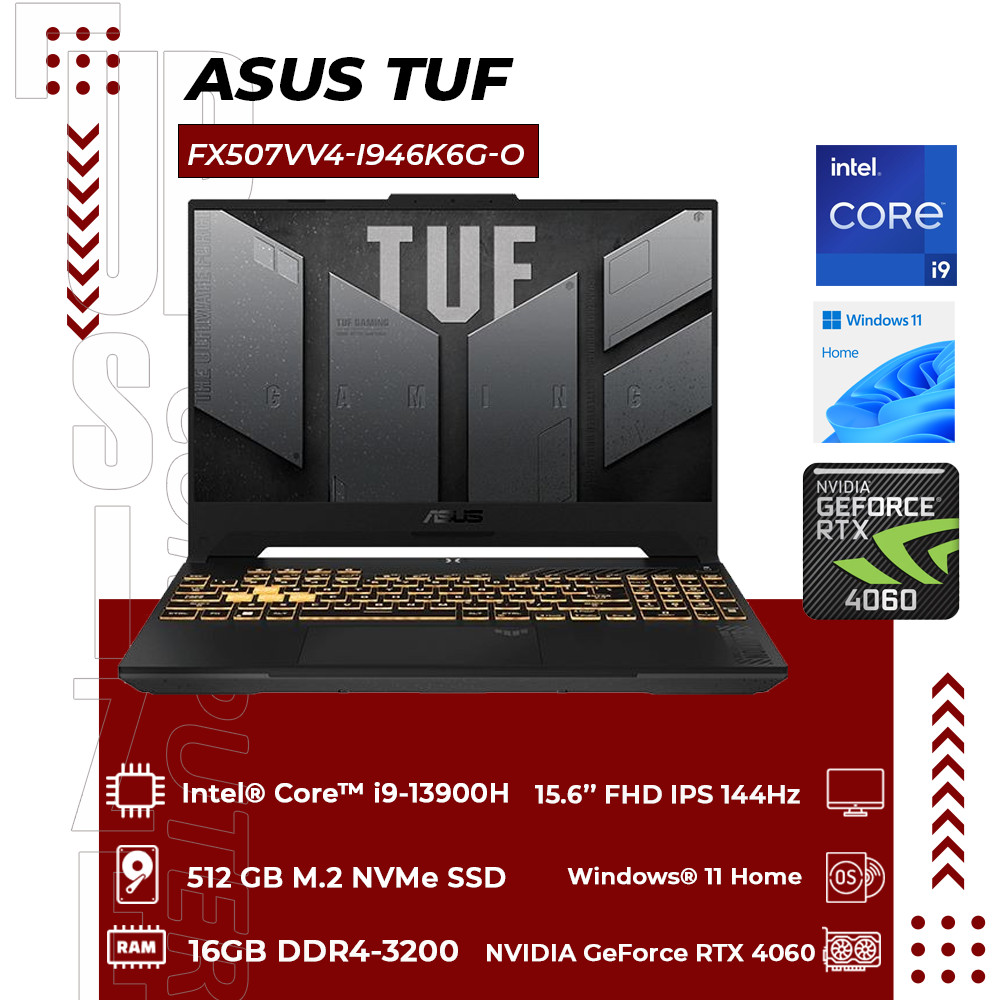 ASUS TUF Gaming F15 FX507VV4 i9-13900H RTX4060 8GB 512GB 15.6" W11 OHS - RAM 16GB