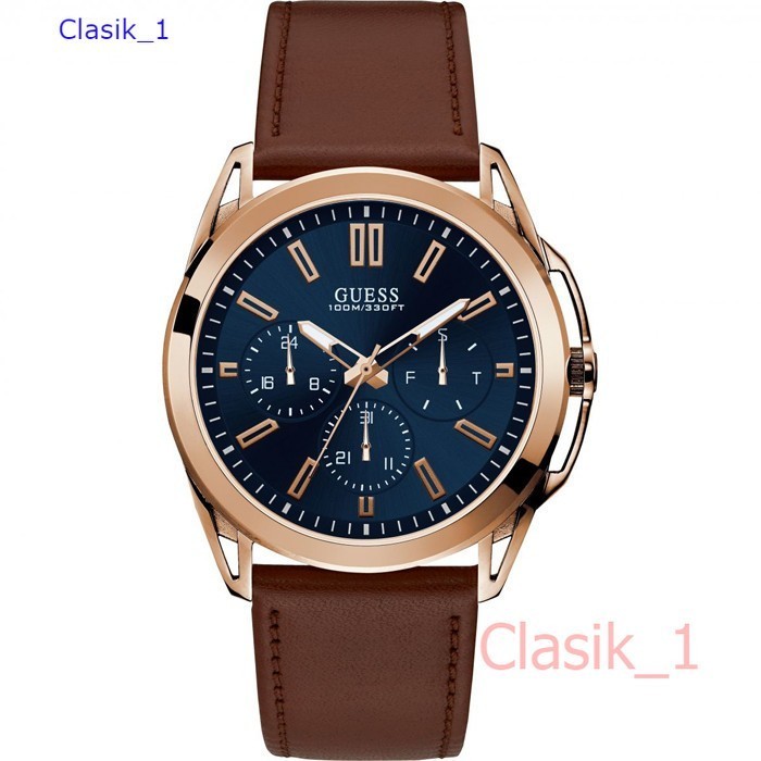 Original 100% GUESS W1217G2 - Jam Tangan Pria - Biru Coklat