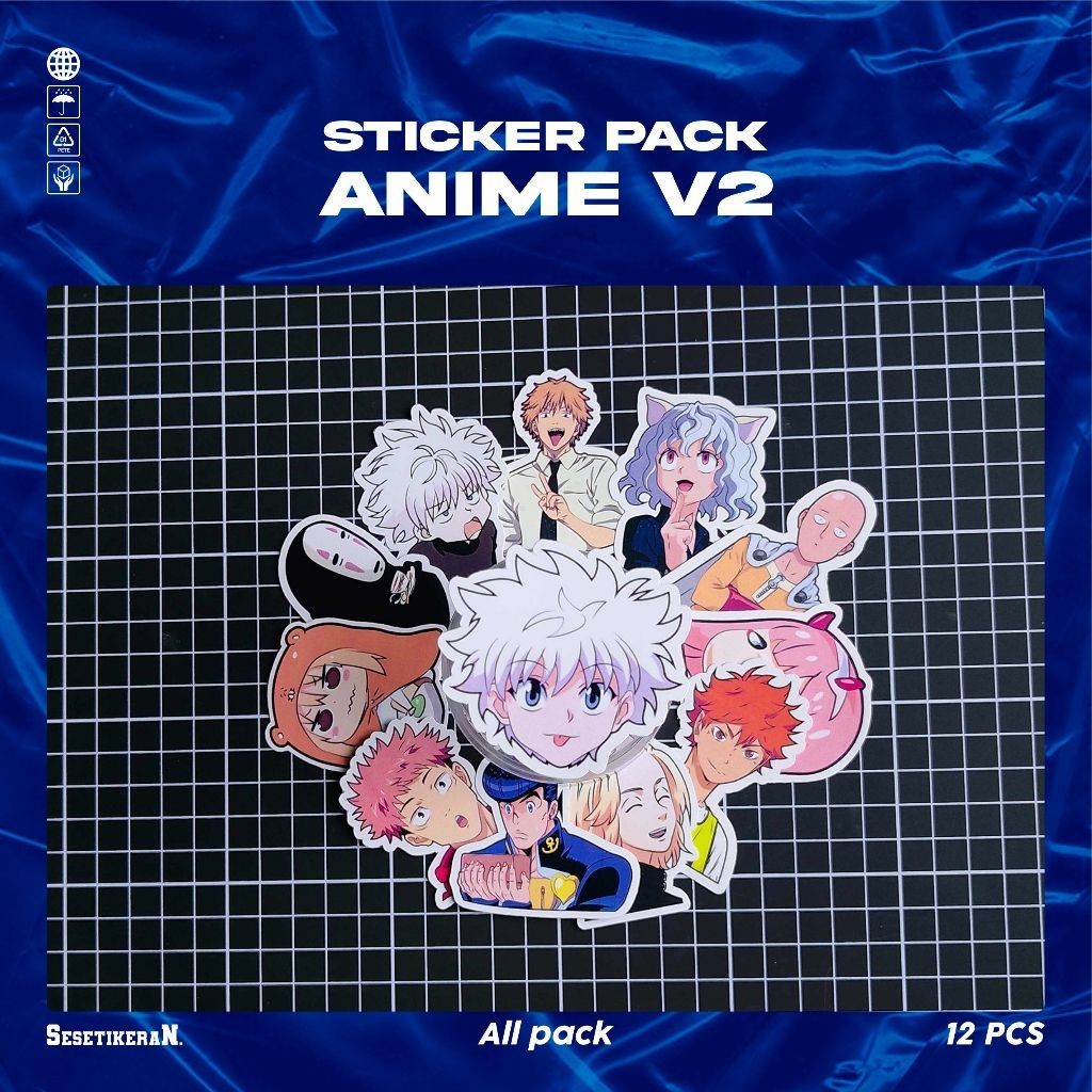 

COD✨ Sesetikeran Stiker Pack Anime Jepang V2 Keren Untuk Koper Laptop Skateboard