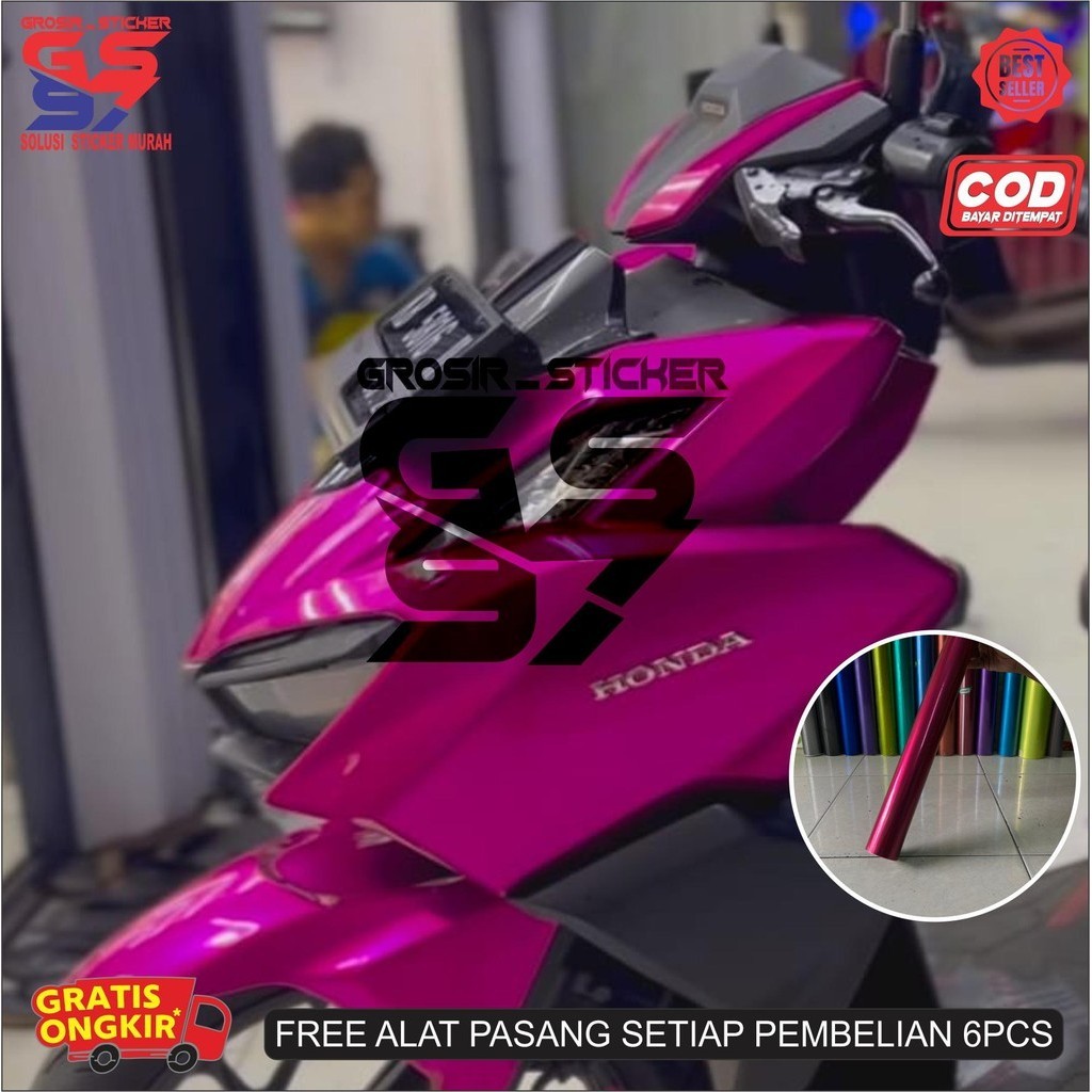 sticker Skotlet super PREMIUM warna PINK MAGENTA glossy candy. untuk variasi motor & mobil Motorcycl
