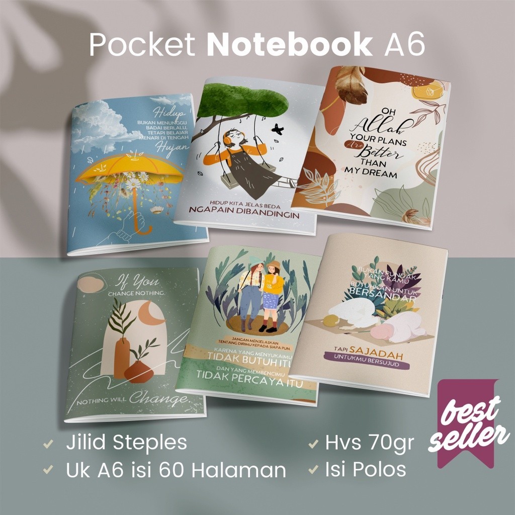 

BUKU TULIS MEMO A6 | BUKU SAKU MINI NOTE BOOK A6 | BUKU MEMO POLOS BLOKNOTE