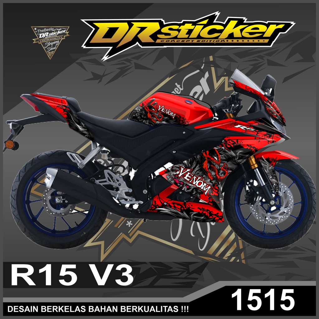 DECAL COSTUM MOTOR YAMAHA R15 V3 FULLBODY DESAIN VENOM - R15 V3