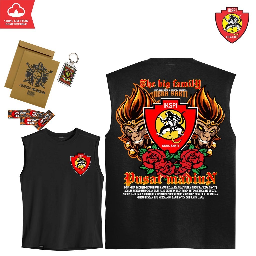 Singlet IKSPI Kera Sakti Terbaru SINGLET TWO MONKY Ikspi Kera Sakti Fighter 1980 Plastisol Distro